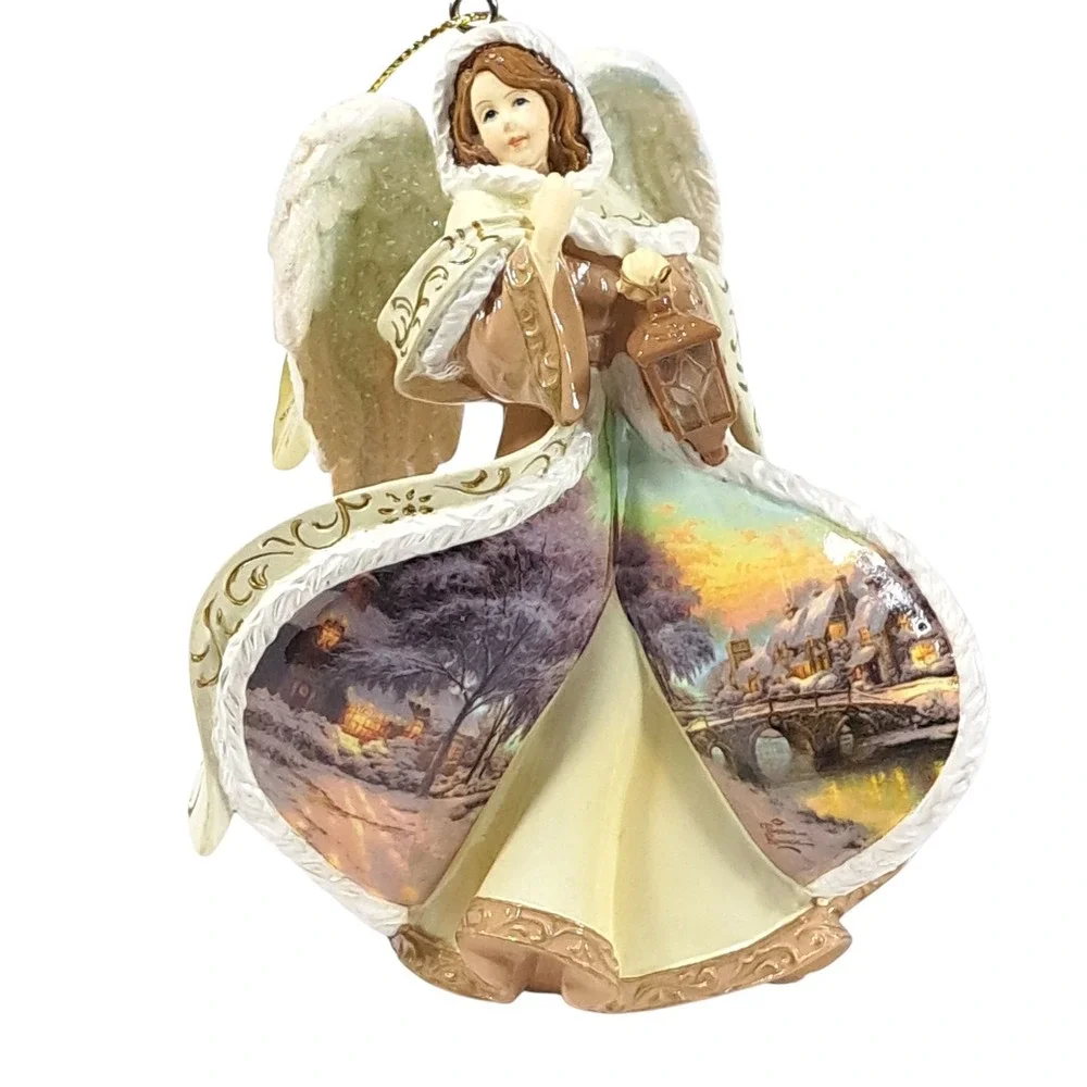Thomas Kinkade Winter Angel of Light 2005 Brown Ornament Collection Silent Night